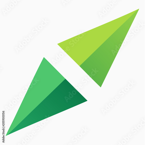Abstract Green Arrows Pointing Away from Center