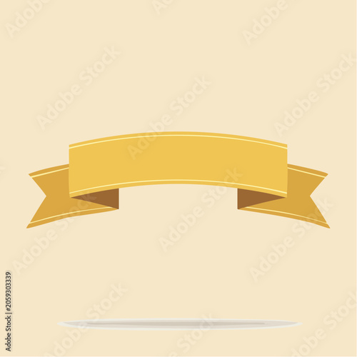 Golden Ribbon Banner with Shadow
