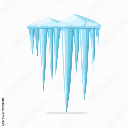 Illustration of Icicles Hanging from a Roof