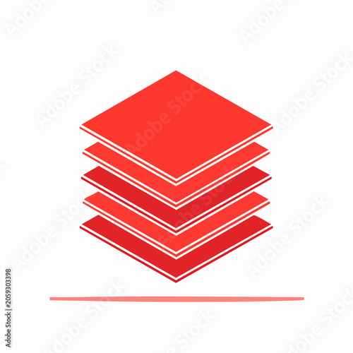 Stack of Red Geometric Shapes