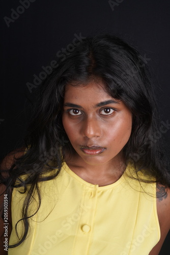 Beauty Portrait of Dusky-Skinned Woman