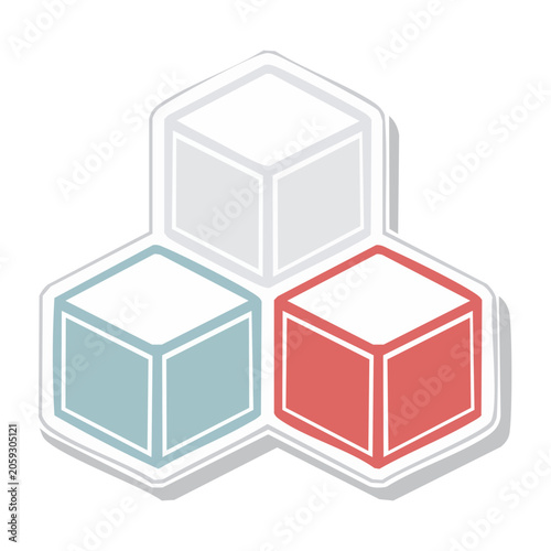 Stacked Hexagonal Cubes Icon Set