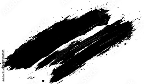 Quadro su tela Vector paint brush spot Hand painted background Ink scribble dab art