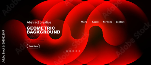 Obraz na plátne Red abstract shapes dominate dark background