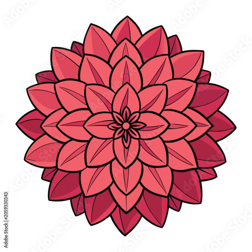 Vibrant blooming dahlia floral vector artwork with natural garden flower design for decorative creative projects
