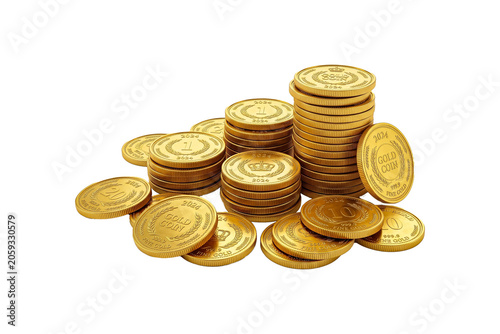Stack of shiny gold coins