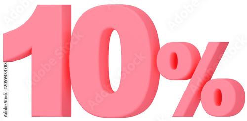 3D素材_数字_10%_ピンク