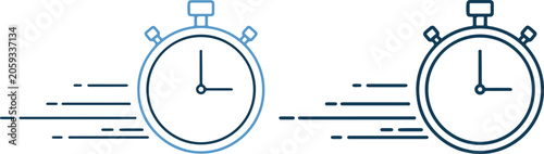 Two stopwatches with motion lines