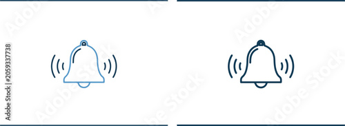 Принти на полотні Two blue bell icons with sound waves