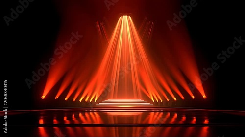 Red stage lights shining brightly.