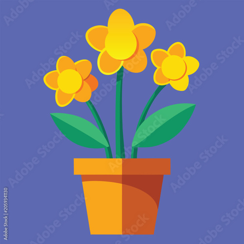 Yellow flower in pot