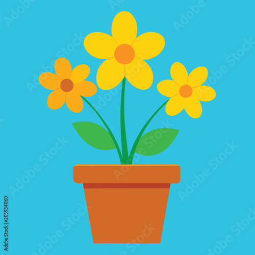 Yellow flower in pot