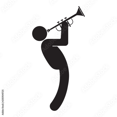 flat icon vector of a person playing a saxophone