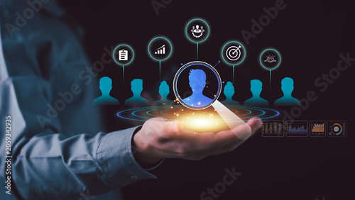 Fotografie Human resources manager using data driven recruitment analytics to identify qual