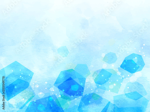 水中の氷をイメージした背景イラスト