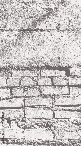 Roughly stacked brick wall surface texture vector image - illustration.