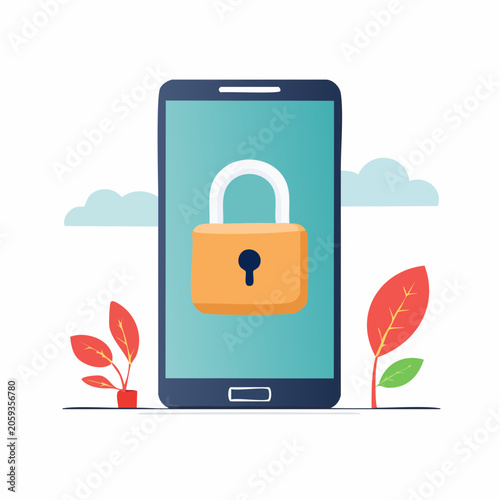 Smartphone with Padlock Icon