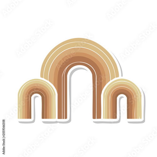 Minimalist Rainbow Arches Illustration
