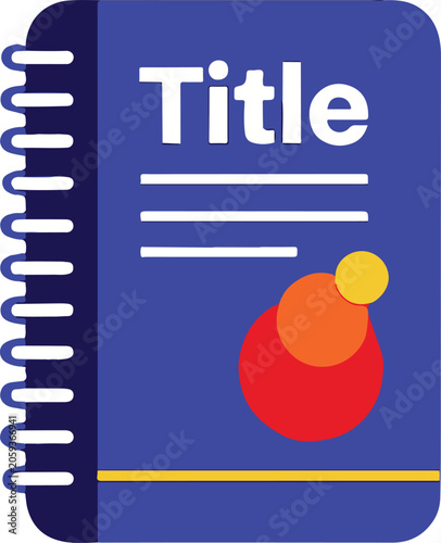 Spiral Notebook Cover Design – Educational Workbook and Journal Flat Vector Illustration
