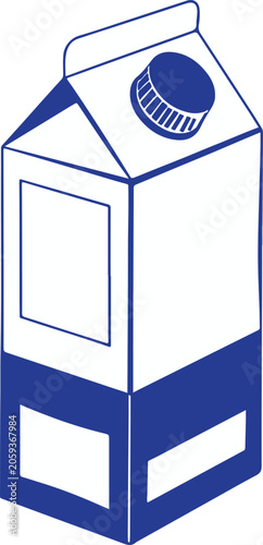 Milk Carton Package Vector Illustration Isolated on White Background