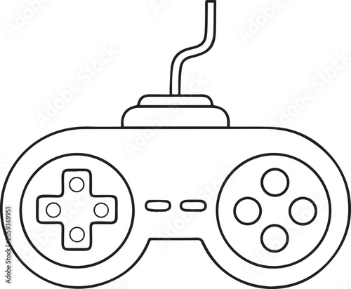 Gamepad Line Art Silhouette Vector
