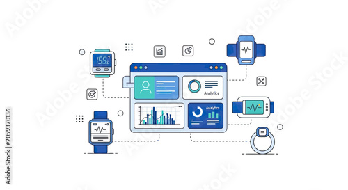 Health and Fitness Data Analytics Dashboard with Connected Wearable Devices like Smartwatches and Smart Ring for Vital Sign Monitoring
