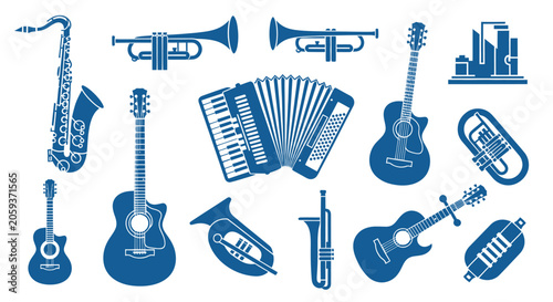 Photography Musical Instruments Icon Set