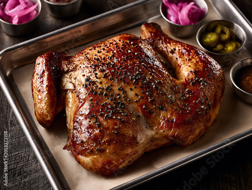 Slow smoked barbecue chicken