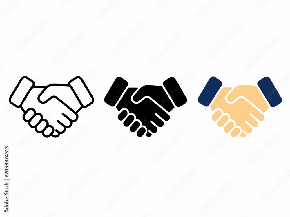 Obraz premium Diverse handshake symbols highlighting collaboration and unity