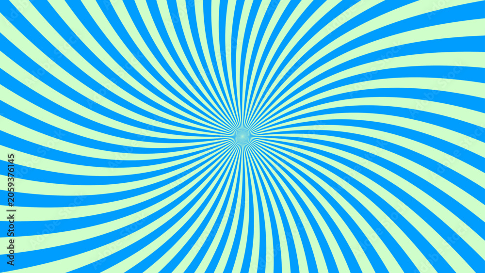 Fototapeta premium A blue spiral optical illusion with radial lines creating a dizzying effect