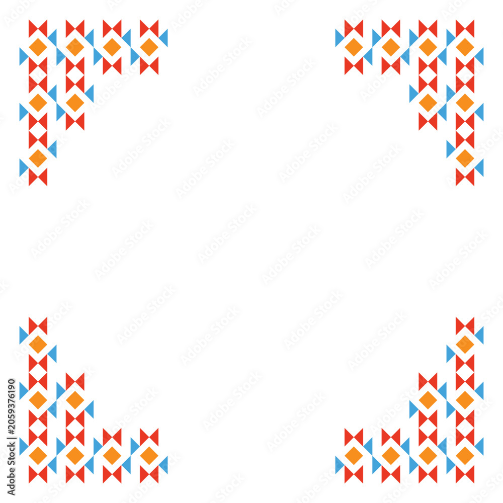 Obraz premium ethnic tribal border frame pattern and ornament