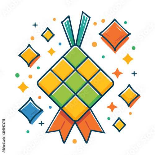 Geometric star pattern with diamonds and plus signs