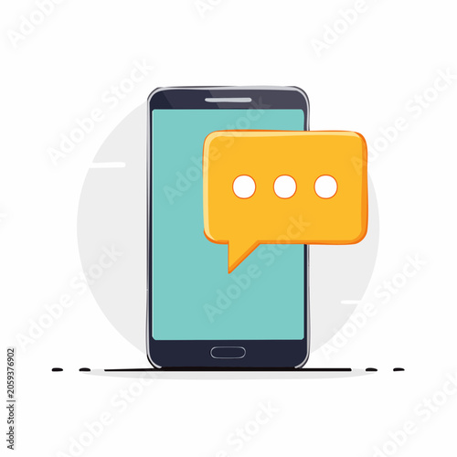 Smartphone with a speech bubble icon