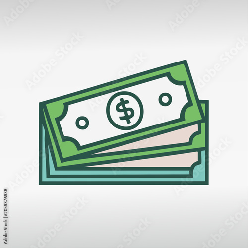 Stylized Illustration of Stacked Dollar Bills