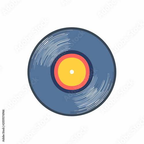 Stylized Vinyl Record Illustration