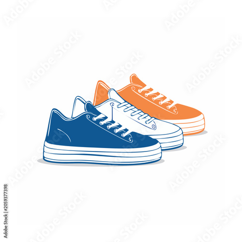 Colorful flat design sneakers illustration