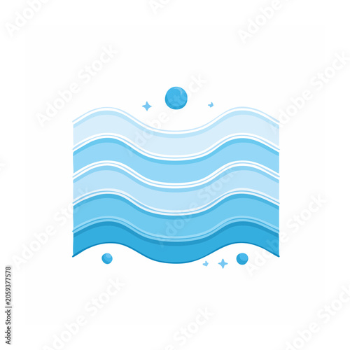 Flat design ocean waves illustration
