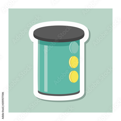 Flat design piggy bank with coins