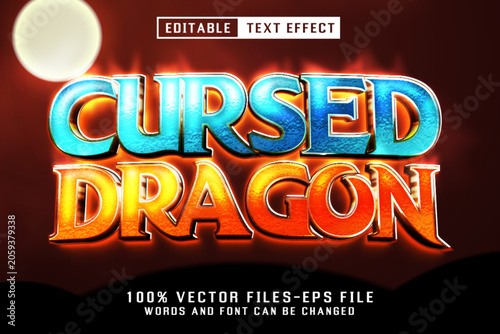 Cinematic Fantasy Cursed Dragon 3D Game Text Effect