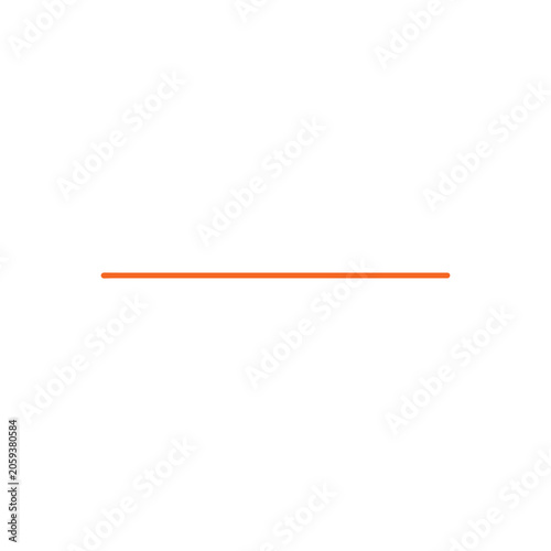 A single horizontal orange line with rounded ends, isolated on a white background, useful as a simple divider or separator