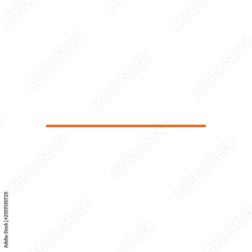 A single horizontal straight orange line isolated on a white background, for use as, a separator or, underline in digital, document layouts