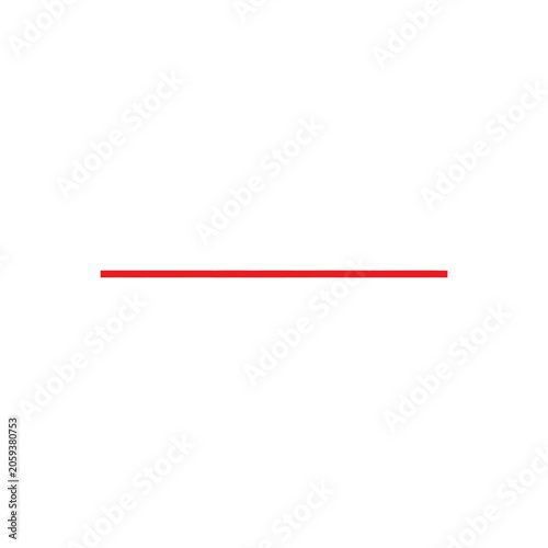 A single horizontal straight red line isolated on a white background, for use as, a separator or, underline in digital, document layouts