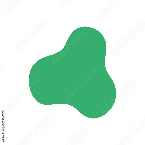 A single organic green blob shape with rounded edges isolated on a white background, for and digital, interface usage