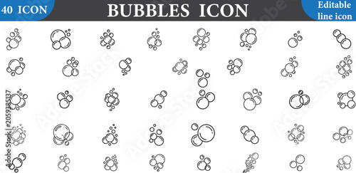 Bild auf Leinwand Set of bubble icons, collection of soap bubble vector illustrations, water bubbl