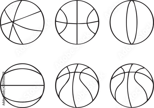 Basketball Line Art Vector Collection