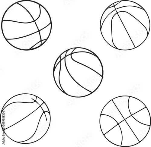 Basketball Line Art Vector Collection