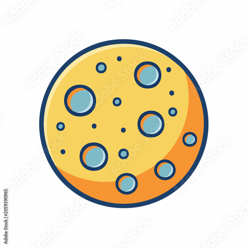 Stylized Moon Icon with Craters