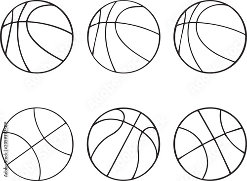 Basketball Line Art Vector Bundle