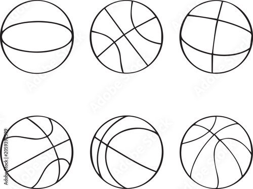 Basketball Line Art Vector Bundle