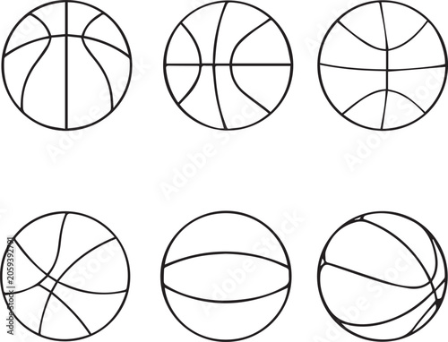 Basketball Line Art Vector Bundle